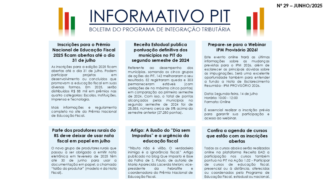 Informativo PIT nº 29 - Junho/2025